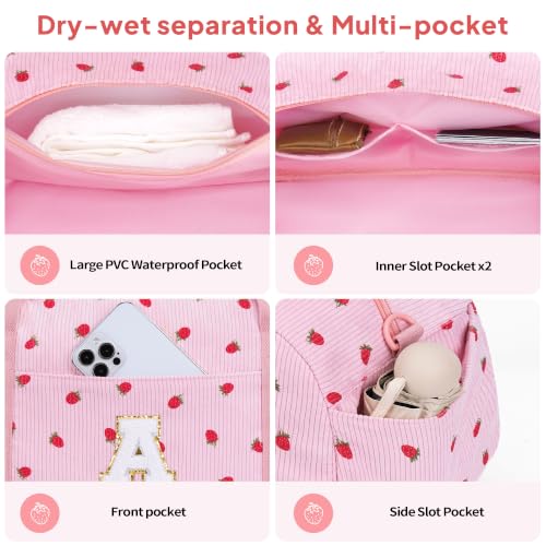 YOOLIFE Travel Duffle Bag for Girls Birthday Gifts, Overnight Bag, Pink J - color: Pink, style: J