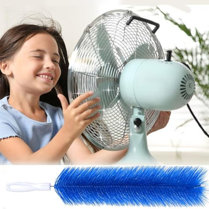 Fan Cleaner Brush, Fan Brush Cobweb Duster Microfiber Duster Ideal for Ceiling Duster, Household Duster for Curtains, Fan Cleaner for Box Fan (2 Pack) (Blue) - color: Blue