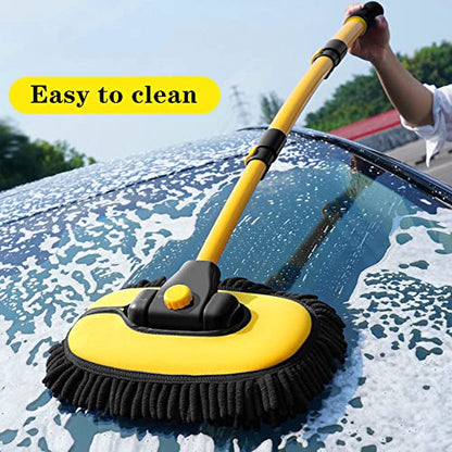 BMLEI Car Wash Brush with Long Handle, Cleaning Mop Car Wash Kit,Yellow - color: Yellow03