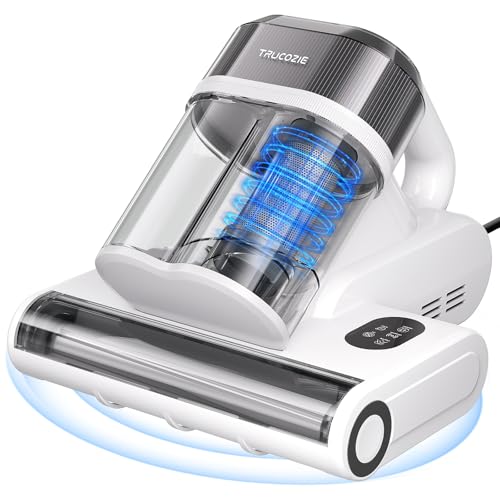 Trucozie Mattress Vacuum Cleaner with 275nm UV-C Light & 149℉ Heat, 16Kpa Powerful Suction Bed Vacuum for Pet Hair & Dander, Smart Dust Sensor, Anion & Aromatherapy, Corded for Bed, Sofa, Couch, White - color: White