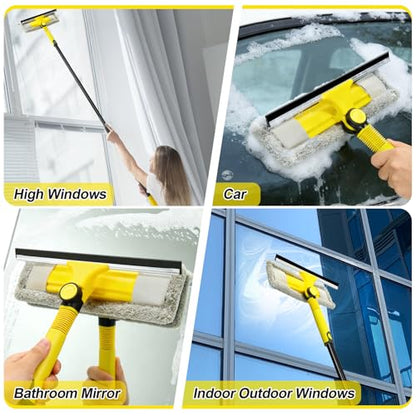 Professional Window Squeegee with 60" Extension Pole for Home