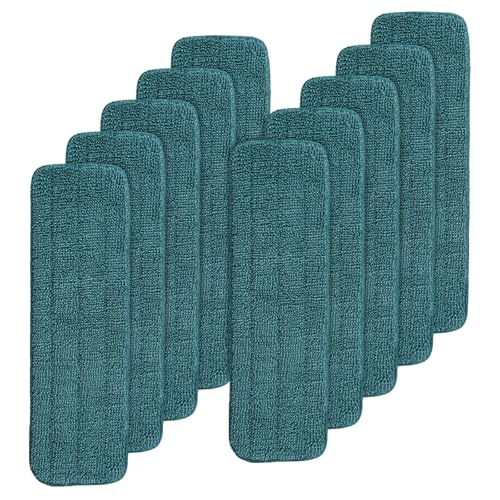 Replacement Mop Pads Fit for Rubbermaid Commercial 18" and 17" Mop - 10 Pack Wet & Dry Commercial Cleaning Reusable Refills Fit for Any Microfiber Flat System 18" and 17" - Green - color: 18 Inch-10pack-green