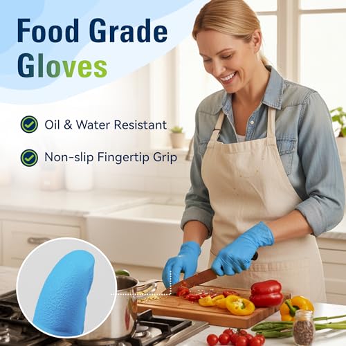SWIFTLITE Blue Nitrile Gloves Disposable Latex Free, Food Safe - size: Small