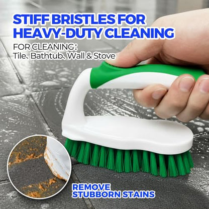 Scrub Brush - 6 Pack, Scrub Brushes for Cleaning, Heavy-Duty Scrub Brush, Stiff Bristles Cleaning Brush, for Kitchen, Bathtub, Floor and Wall Surfaces, Green - color: Green