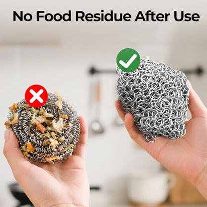AMAGABELI GARDEN & HOME 10”x10” Stainless Steel Cast Iron Cleaner Chainmail Scrubber for Cast Iron Pan Skillet Cleaner for Dishes Cast Iron Pot Cookware Accessories BG263 - size: 10”x10”