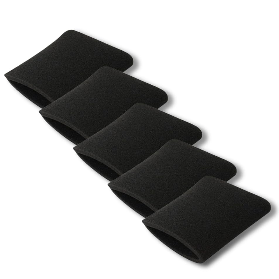 5 Pack VFF21 Foam Filters for Most Vacmaster 2.5 to 5 Gal Wet/Dry Vacuums
