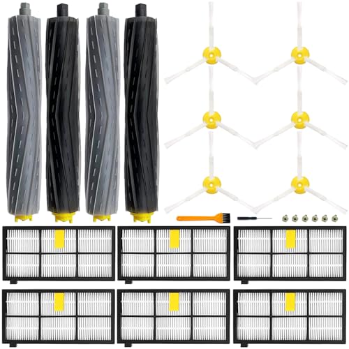 14 Pack Roomba 800 900 Series Replacement Parts for irobot Roomba 805 960 860 861 866 870 880 890 900 960 980 981 985 Robot Vacuum, 2 Debris Extractor 6 Filters 6 Side Brushes & 6Screws - size: 2+6+6 Pack