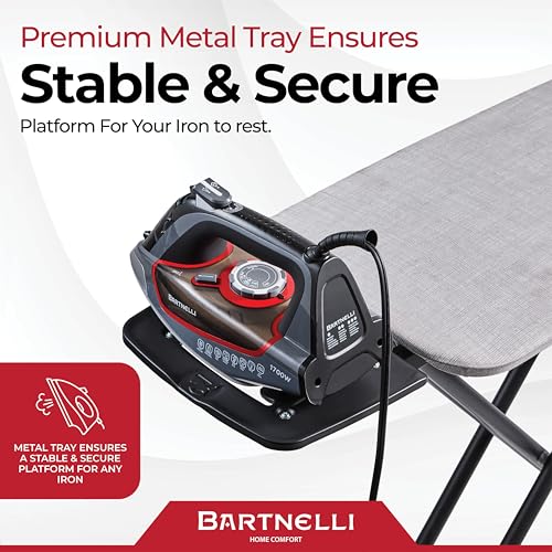 Bartnelli Extreme Stability Ironing Board & Iron Rest 43x13 Iron Surface