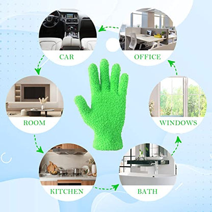 Evridwear Microfiber Plant Dusting Gloves Reusable Leaf Cleaning Glove for Houseplants,Blinds,Furniture and Small Objects - color: Green 1 Pair, size: Large/X-Large (Pack of 1)