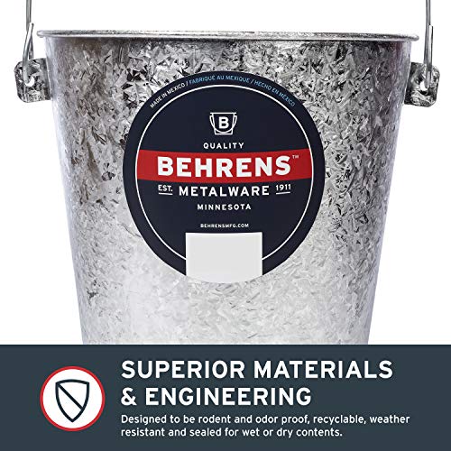Behrens Hot-Dipped Galvanized Steel Utility Pail, 22-Quart - size: 22 quarts, style: Hot Dipped