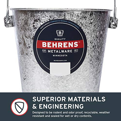 Behrens Hot-Dipped Galvanized Steel Utility Pail, 22-Quart - size: 22 quarts, style: Hot Dipped