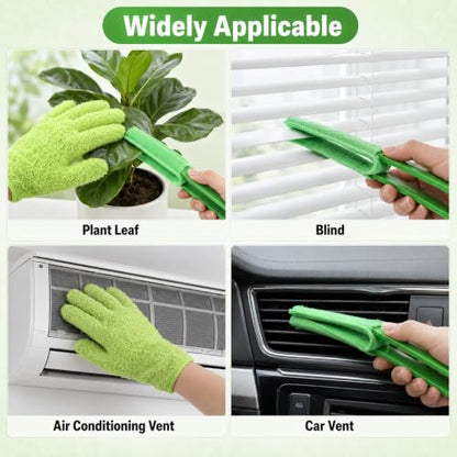 4 Pcs Plants Cleaning Set, Includes Microfiber Gloves and Leaf Cleaner