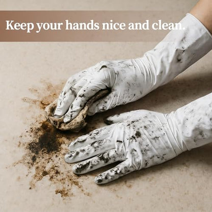 50 Counts 16" Long Disposable Nitrile Gloves,White,L - color: White, size: Large