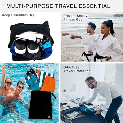 Ornadi XL Antimicrobial Waterproof Travel Laundry Bag Odor Mildew Control