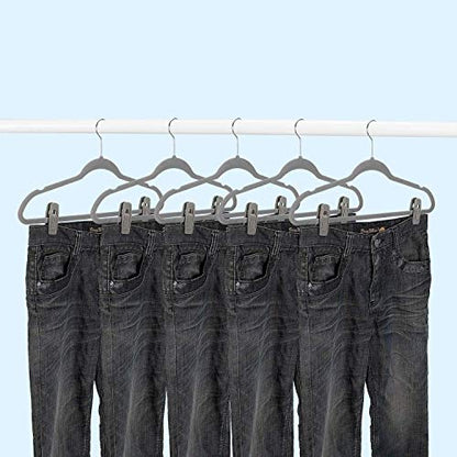 TOFIIGREM Grey Velvet Clips - 20 PCS Non Slip Clips for Slim Velvet Hangers - color: Gray, size: 20pc