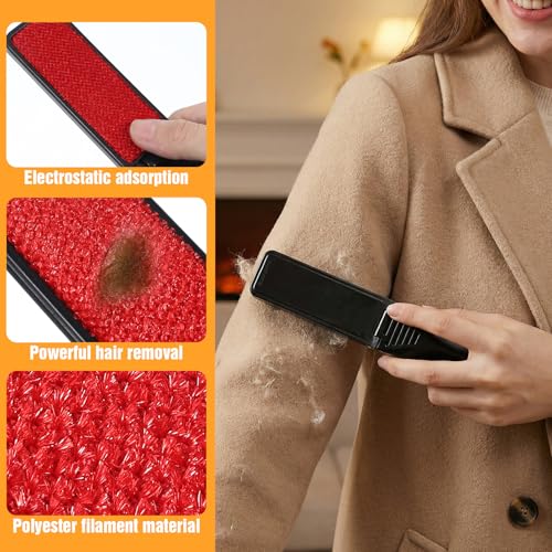 4 Pack Foldable Lint Brush for Clothes, Portable Travel Size Lint Remover Brush Reusable Mini Lint Remover Brushes Compact Lints Removal Tool for Sofa Clothes Pet Hair