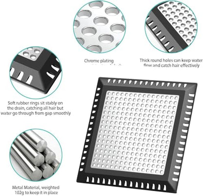 Aojuxix Shower Drain Hair Catcher/Drain Protector/Shower Drain Cover - color: Black, size: 4 inch