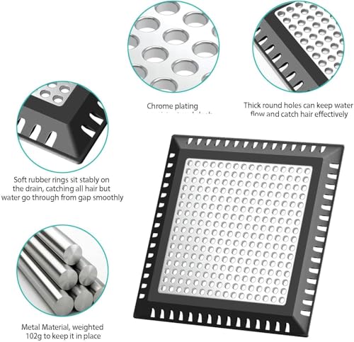 Aojuxix Shower Drain Hair Catcher/Drain Protector/Shower Drain Cover - color: Black, size: 6 inch