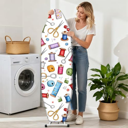 Ironing Board Cover 15"x54"，Standard Ironing Board Replacement Cover，Easy Fit - color: Colorful, size: 15"x54"