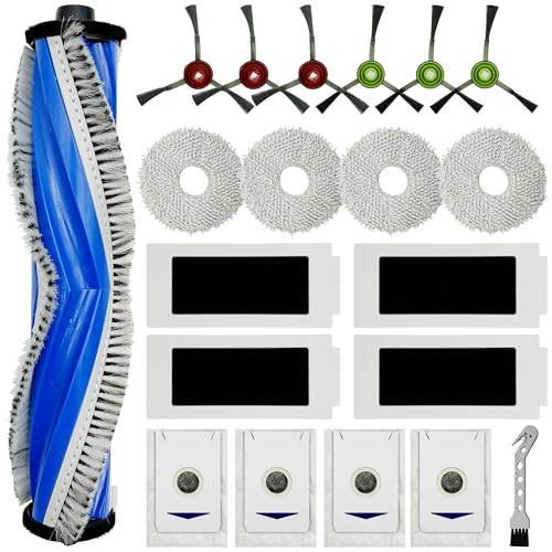 Accessories Kit for ECOVACS DEEBOT T30S / T30S Care / T30S AI Care/Yeedi M12 PRO+ Robot Vacuum Robot Vacuum and Mop, Main Brush, Side Brushes, HEPA Filters, Mop Pads, Dust Bags Replacement Parts