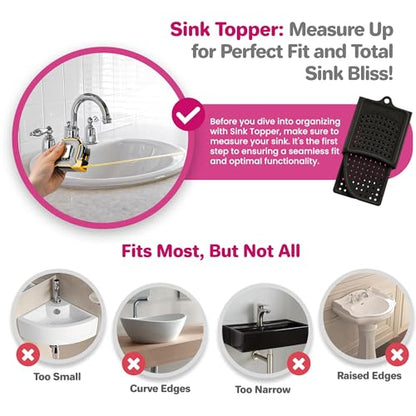 Sink Topper Bathroom Sink Cover for Counter Space, Standard Black - color: Black, size: Standard