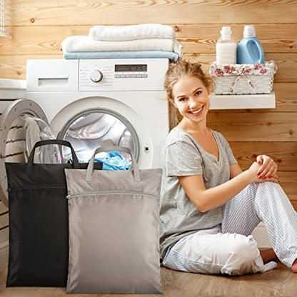 Oudain 2 Pcs Travel Laundry Bags Waterproof Dirty Clothes Bag, Black, Gray - color: Black, Gray