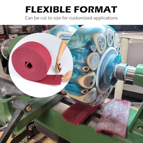 Maroon General Purpose Scuff Pads, Scuffing, Scouring Pad, Sanding, Paint Primer Prep Scratch - Surface Preparation Pad Car Auto Body Woodworking 7447-Premium, 5 Inches * 30 Feet - color: Maroon, style: 5 Inches * 30 Feet