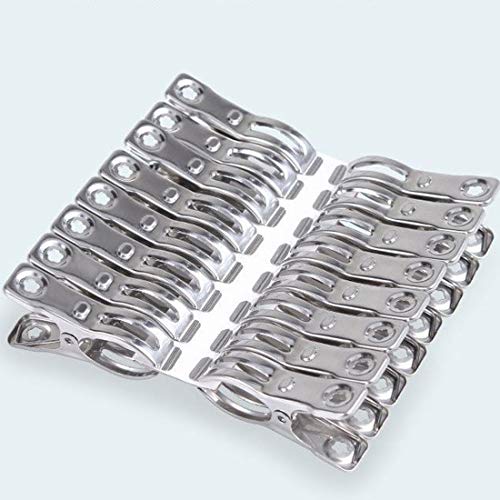 Stainless Steel Clothes Pins 32 Pcs Metal Clothespins Heavy Clothes Clips