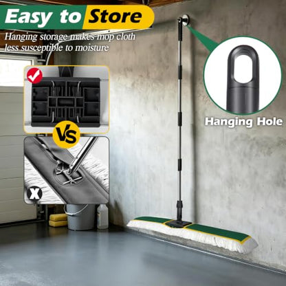 40" Commercial Dust Mop for Floor Cleaning, Heavy Duty Industrial Mop - color: Green(40"*8.3")