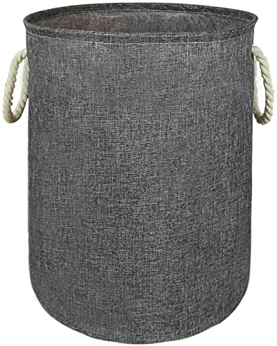 Round Laundry Basket Storage Bins Nursery Hamper Gift Baskets for Home,Office,Home Decor - color: grey