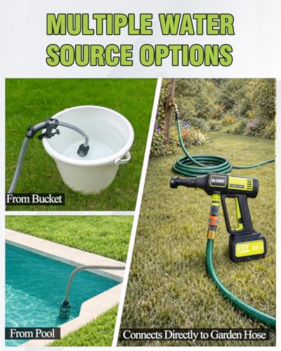 1200PSI Cordless Portable Washer 2 Batteries - Brushless Pressure Washer