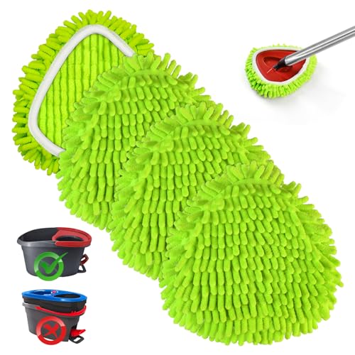 Mop Head Replacement for Ocedar EasyWring 1 Tank System, Chenille Mop Heads for Ocedar, Easy to Replace,Deep Floor Cleaning and Machine Washable - color: Green