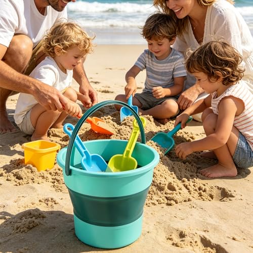 Collapsible Bucket 1.3 Gallon/5L Small Capacity Foldable Cleaning Buckets - color: Small Green