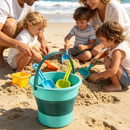 Collapsible Bucket 1.3 Gallon/5L Small Capacity Foldable Cleaning Buckets - color: Small Green