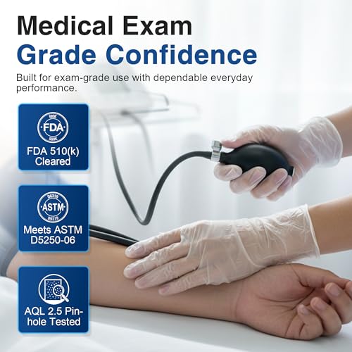 Schneider Medical Vinyl Exam Disposable Gloves Latex Free - size: Large