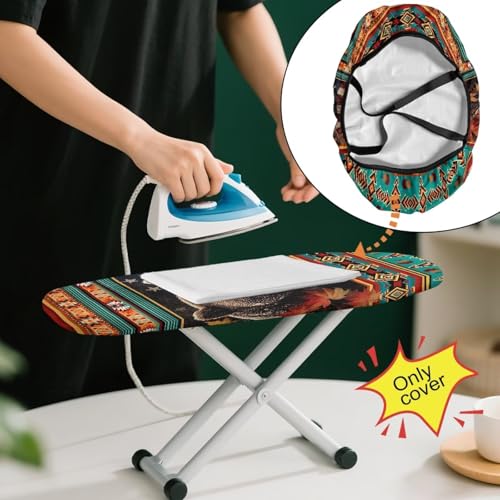 Aztec American Flag Bear Printed Ironing Board Cover with Elastic Edge, Apartment RVs Anti Slip Iron Board Cover Scorch Resistant, Mini Table Top Ironing Cover Mechine Washble - color: Multi - Aztec American Flag Bear