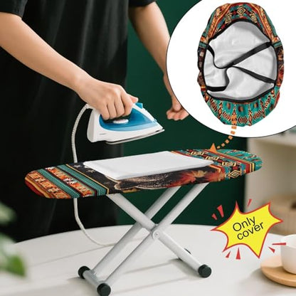 Aztec American Flag Bear Printed Ironing Board Cover with Elastic Edge, Apartment RVs Anti Slip Iron Board Cover Scorch Resistant, Mini Table Top Ironing Cover Mechine Washble - color: Multi - Aztec American Flag Bear
