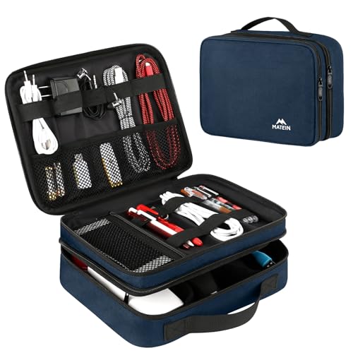 MATEIN Electronic Travel Organizer Case, Portable Travel Cord Organizer - color: Navy Blue, size: Medium