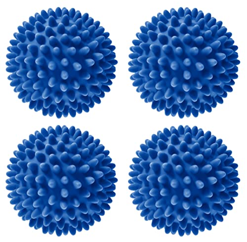 Handy Laundry Laundry Dryer Balls, Clothes Come Out Soft, Fluffy, Fewer Wrinkles & Less Static Cling, A Natural Alternative to Fabric Softener, Reduce Drying Time and Save on Energy, (Set of 4) - color: Blue