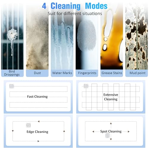 Window Cleaner Robot with 4 Cleaning Modes, 8000Pa Suction Remote Control