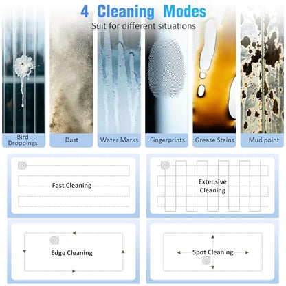 Window Cleaner Robot with 4 Cleaning Modes, 8000Pa Suction Remote Control