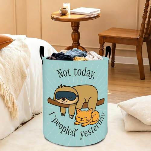 Funny Sloth Oxford Cloth Laundry Basket with Handles 19.7"X15.7" - color: Sloth 01