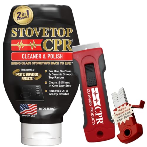 CPR Stovetop 2-in-1 Glass Stovetop Cleaner & Polish + Scraper, 18 oz - size: 18 Ounce (Pack of 1)