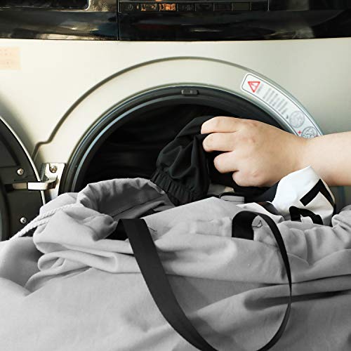 SWISSELITE Heavy Duty Laundry Bag, Large Travel Dirty Clothes Bag - color: Light Gray