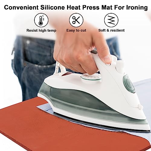 15 x 15 Inch Silicone Heat Press Mat Pad, 0.3” Thickest Silicone Pad for Heat Press Machine, Flat Heat Transfer Press Replacement Pad - color: Mat