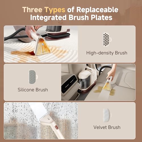 Uwant 22Kpa Carpet Cleaner Machine with Odor Eliminator Stick Set of 1 - color: Cream-Latte