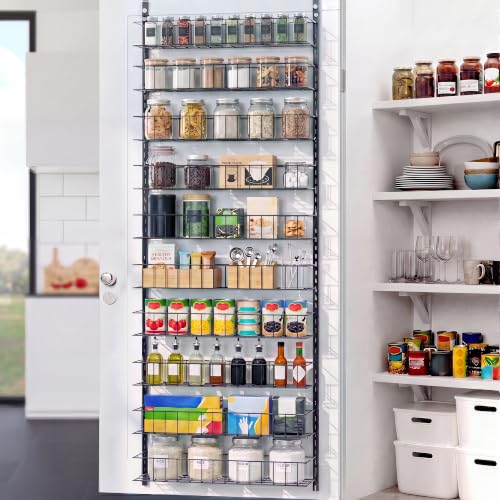 ElegantArray 10-Tier Pantry Door Organizer, Black - color: Black, size: 10-Tier