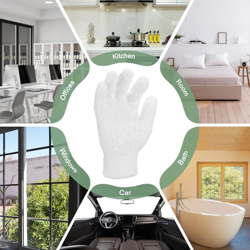 M METERXITY Dusting Gloves, Reusable Washable Mittens for House/Plants/Cars/Blinds Dusting, Leaf Cleaning Glove Mittens - color: White, size: 7.8 x 10 cm