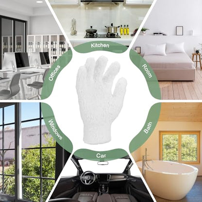 M METERXITY Dusting Gloves, Reusable Washable Mittens for House/Plants/Cars/Blinds Dusting, Leaf Cleaning Glove Mittens - color: White, size: 7.8 x 10 cm