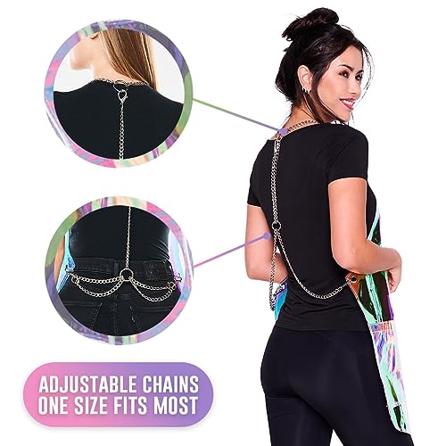 Colortrak Nothing to Hide, Transparent Stylist Apron, One-Size-Fits-Most, Adjustable Chains, Chemical and Waterproof, Vinyl - color: Cosmic Illusions